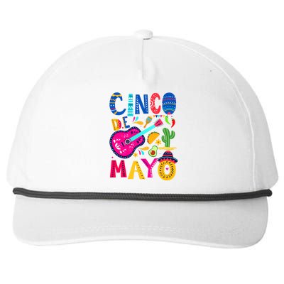 Cinco De Mayo Mexican Fiesta 5 De Mayo Funny Mexican Party Snapback Five-Panel Rope Hat