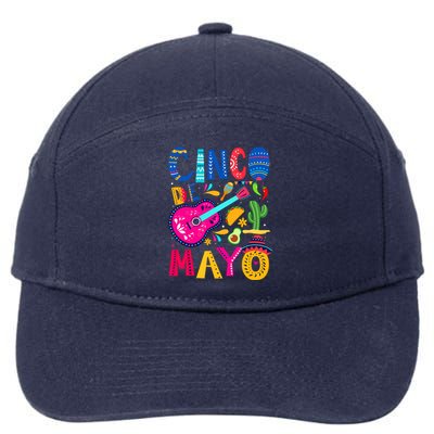 Cinco De Mayo Mexican Fiesta 5 De Mayo Funny Mexican Party 7-Panel Snapback Hat