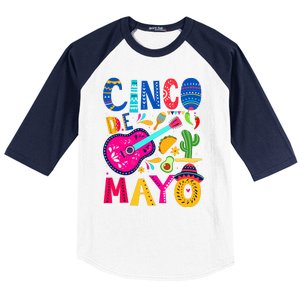 Cinco De Mayo Mexican Fiesta 5 De Mayo Funny Mexican Party Baseball Sleeve Shirt