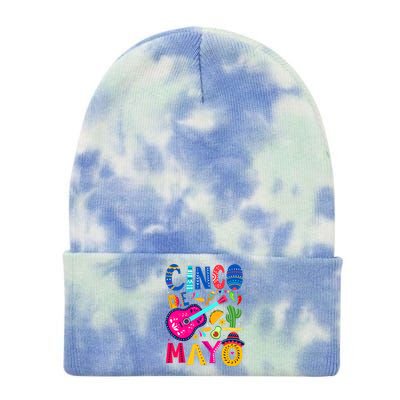 Cinco De Mayo Mexican Fiesta 5 De Mayo Funny Mexican Party Tie Dye 12in Knit Beanie