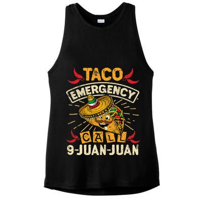 Cinco De Mayo Taco Emergency Call 9 Juan Juan Essential Ladies PosiCharge Tri-Blend Wicking Tank