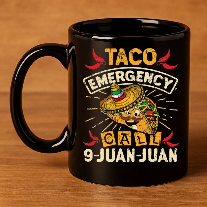 Cinco De Mayo Taco Emergency Call 9 Juan Juan Essential 11oz C Handle Ceramic Mug