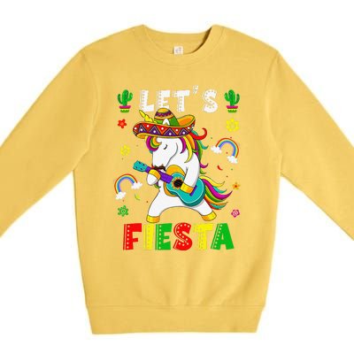 Cinco De Mayo Party Lets Fiesta Dancing Mexican Unicorn Premium Crewneck Sweatshirt