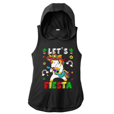 Cinco De Mayo Party Lets Fiesta Dancing Mexican Unicorn Ladies PosiCharge Tri-Blend Wicking Draft Hoodie Tank