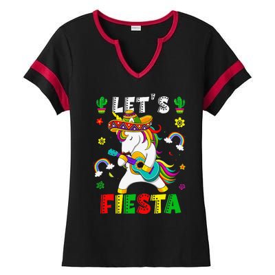 Cinco De Mayo Party Lets Fiesta Dancing Mexican Unicorn Ladies Halftime Notch Neck Tee