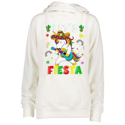 Cinco De Mayo Party Lets Fiesta Dancing Mexican Unicorn Womens Funnel Neck Pullover Hood