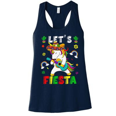 Cinco De Mayo Party Lets Fiesta Dancing Mexican Unicorn Women's Racerback Tank