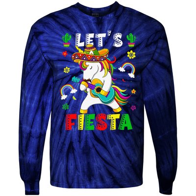 Cinco De Mayo Party Lets Fiesta Dancing Mexican Unicorn Tie-Dye Long Sleeve Shirt