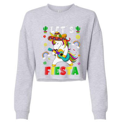 Cinco De Mayo Party Lets Fiesta Dancing Mexican Unicorn Cropped Pullover Crew