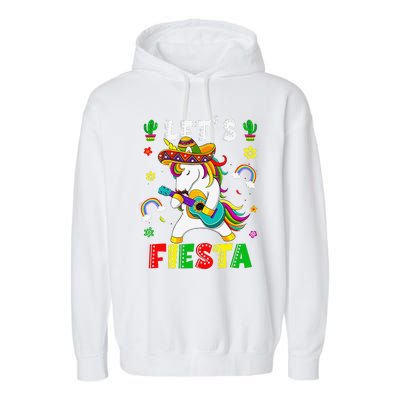 Cinco De Mayo Party Lets Fiesta Dancing Mexican Unicorn Garment-Dyed Fleece Hoodie