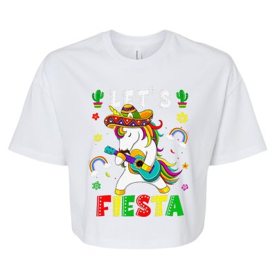 Cinco De Mayo Party Lets Fiesta Dancing Mexican Unicorn Bella+Canvas Jersey Crop Tee