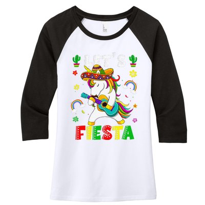 Cinco De Mayo Party Lets Fiesta Dancing Mexican Unicorn Women's Tri-Blend 3/4-Sleeve Raglan Shirt