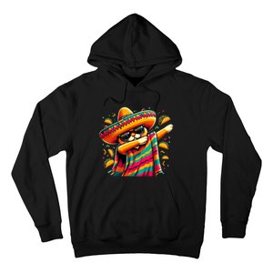 Cinco De Mayo Cat Dabbing Poncho Sombrero Mexican Fiesta Hoodie