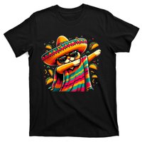 Cinco De Mayo Cat Dabbing Poncho Sombrero Mexican Fiesta T-Shirt