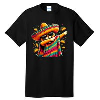 Cinco De Mayo Cat Dabbing Poncho Sombrero Mexican Fiesta Tall T-Shirt