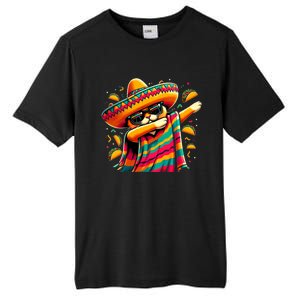 Cinco De Mayo Cat Dabbing Poncho Sombrero Mexican Fiesta Tall Fusion ChromaSoft Performance T-Shirt