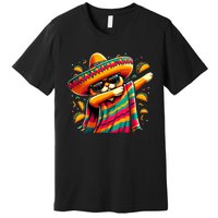 Cinco De Mayo Cat Dabbing Poncho Sombrero Mexican Fiesta Premium T-Shirt