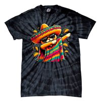 Cinco De Mayo Cat Dabbing Poncho Sombrero Mexican Fiesta Tie-Dye T-Shirt