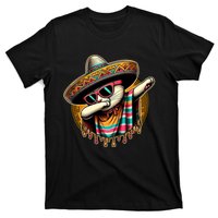 Cinco De Mayo Cat Dabbing Poncho Sombrero Mexican Fiesta T-Shirt