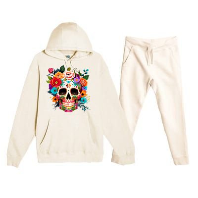 Cinco De Mayo Sugar Skull Day Of The Dead Mexican Fiesta Premium Hooded Sweatsuit Set