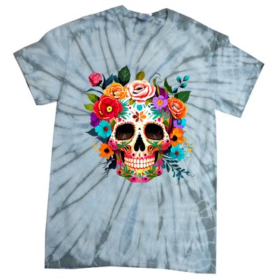 Cinco De Mayo Sugar Skull Day Of The Dead Mexican Fiesta Tie-Dye T-Shirt