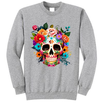 Cinco De Mayo Sugar Skull Day Of The Dead Mexican Fiesta Tall Sweatshirt