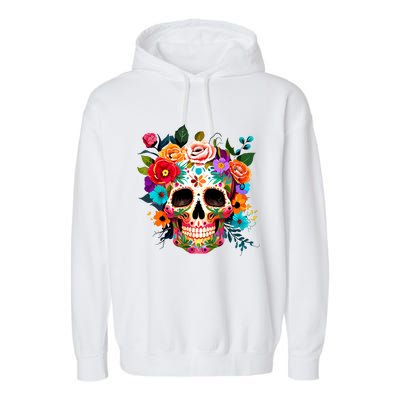 Cinco De Mayo Sugar Skull Day Of The Dead Mexican Fiesta Garment-Dyed Fleece Hoodie