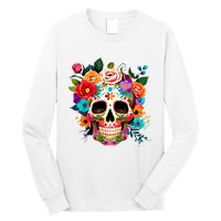 Cinco De Mayo Sugar Skull Day Of The Dead Mexican Fiesta Long Sleeve Shirt