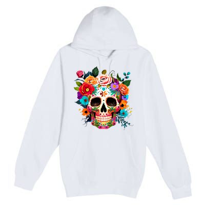 Cinco De Mayo Sugar Skull Day Of The Dead Mexican Fiesta Premium Pullover Hoodie