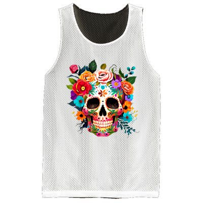 Cinco De Mayo Sugar Skull Day Of The Dead Mexican Fiesta Mesh Reversible Basketball Jersey Tank