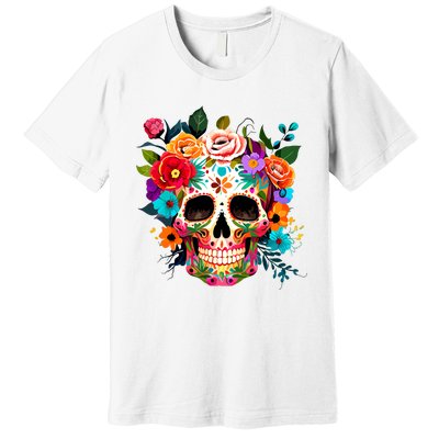 Cinco De Mayo Sugar Skull Day Of The Dead Mexican Fiesta Premium T-Shirt