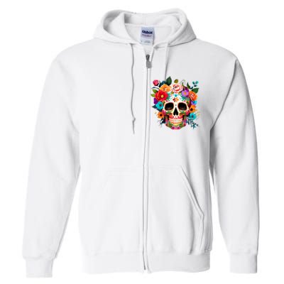 Cinco De Mayo Sugar Skull Day Of The Dead Mexican Fiesta Full Zip Hoodie