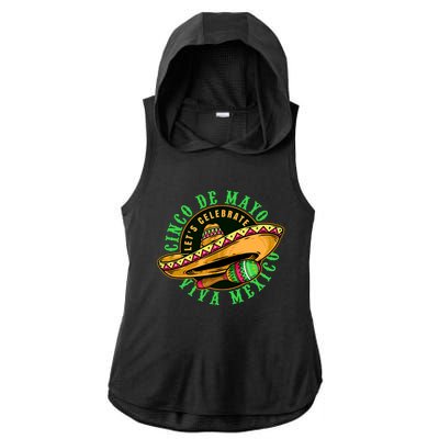 Cinco De Mayo Viva Mexico Ladies PosiCharge Tri-Blend Wicking Draft Hoodie Tank