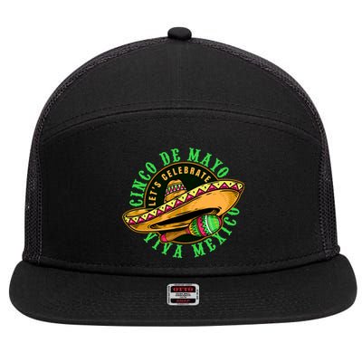 Cinco De Mayo Viva Mexico 7 Panel Mesh Trucker Snapback Hat