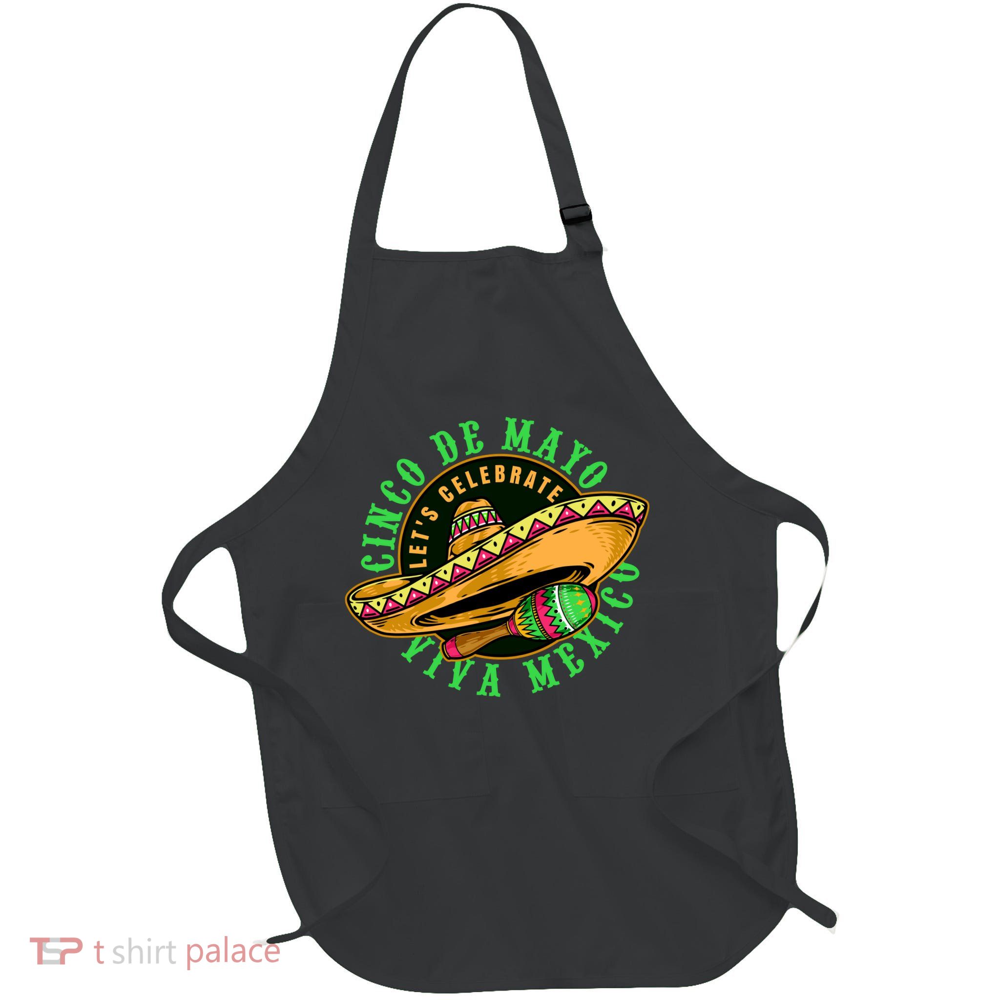 Cinco De Mayo Viva Mexico Full-Length Apron With Pockets
