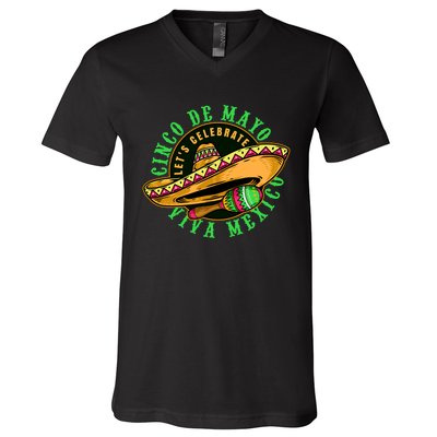 Cinco De Mayo Viva Mexico V-Neck T-Shirt