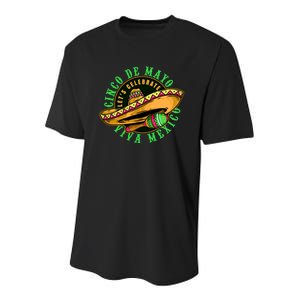 Cinco De Mayo Viva Mexico Youth Performance Sprint T-Shirt