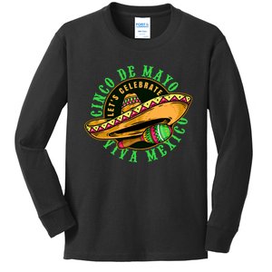 Cinco De Mayo Viva Mexico Kids Long Sleeve Shirt