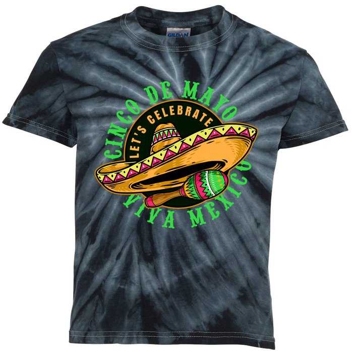 Cinco De Mayo Viva Mexico Kids Tie-Dye T-Shirt