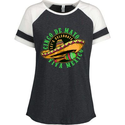 Cinco De Mayo Viva Mexico Enza Ladies Jersey Colorblock Tee