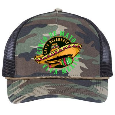 Cinco De Mayo Viva Mexico Retro Rope Trucker Hat Cap