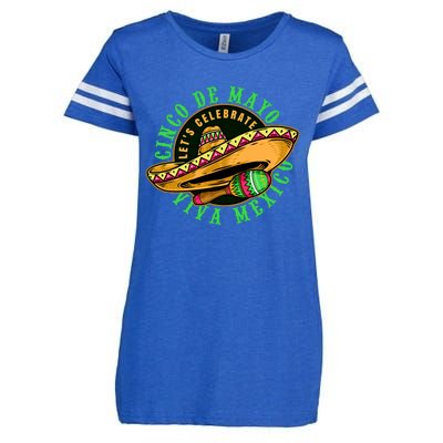 Cinco De Mayo Viva Mexico Enza Ladies Jersey Football T-Shirt