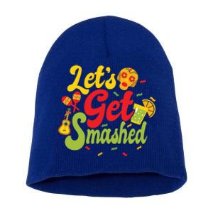 Cinco De Mayo Donkey Ig O Lets Get Smashed Gift Short Acrylic Beanie