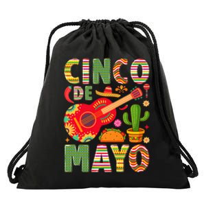 Cinco De Mayo Lets Fiesta Squad 5 De Mayo Mexican Fiesta Drawstring Bag