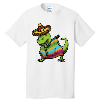 Cinco De Mayo Dinosaurs Dab Mexican Dinosaur Tall T-Shirt