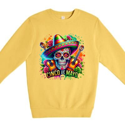 Cinco De Mayo Women Girl Mexican Skull Fiesta 5 De Mayo Premium Crewneck Sweatshirt