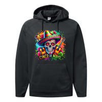 Cinco De Mayo Women Girl Mexican Skull Fiesta 5 De Mayo Performance Fleece Hoodie