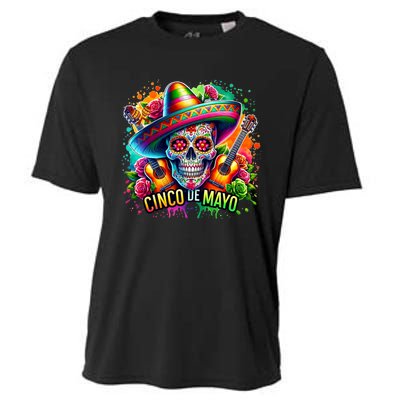 Cinco De Mayo Women Girl Mexican Skull Fiesta 5 De Mayo Cooling Performance Crew T-Shirt