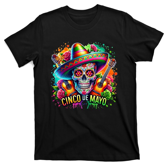 Cinco De Mayo Women Girl Mexican Skull Fiesta 5 De Mayo T-Shirt