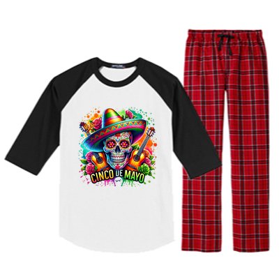 Cinco De Mayo Women Girl Mexican Skull Fiesta 5 De Mayo Raglan Sleeve Pajama Set